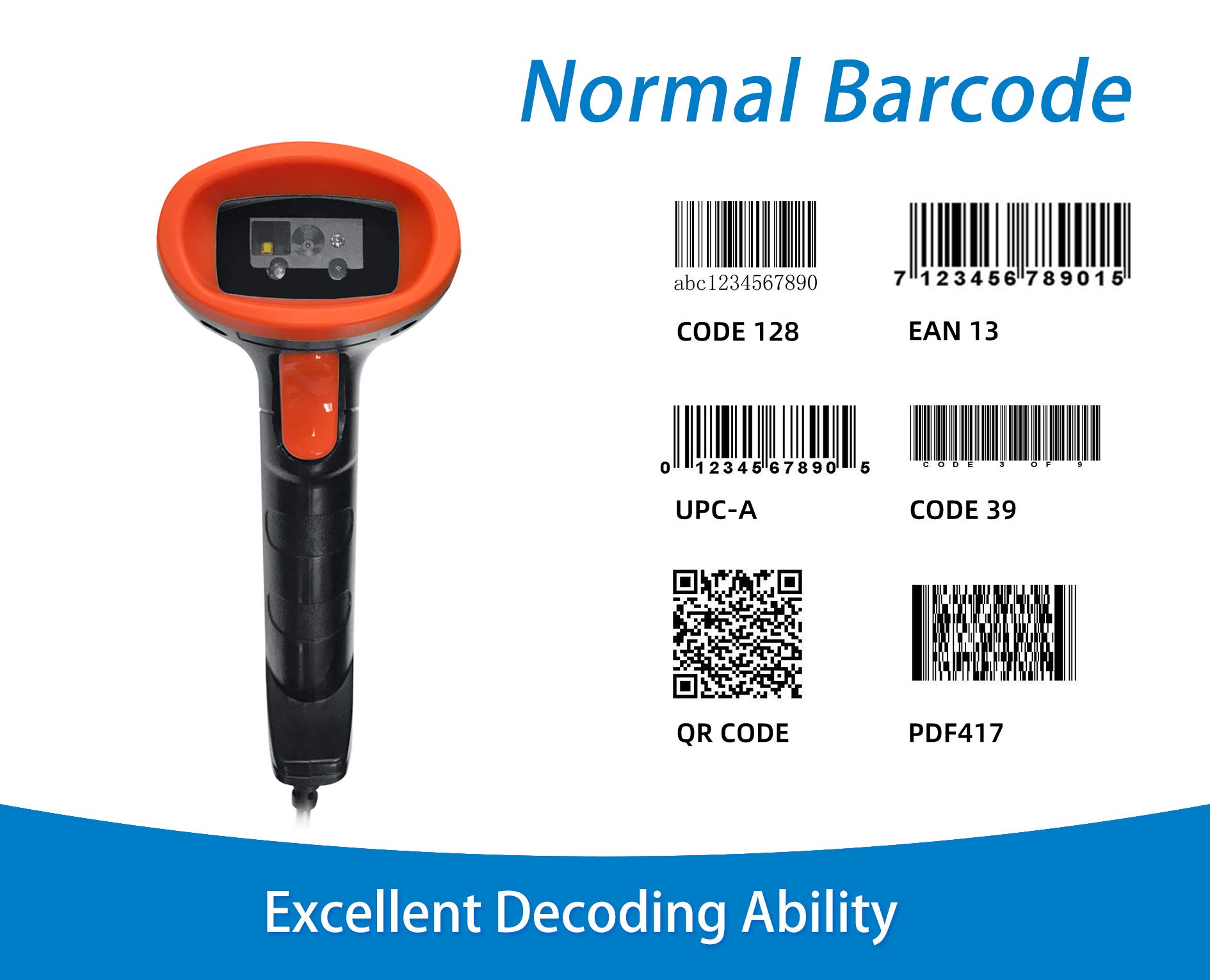 Factory Bar Code Scanner Factory Price Wired Barcode Scanner
