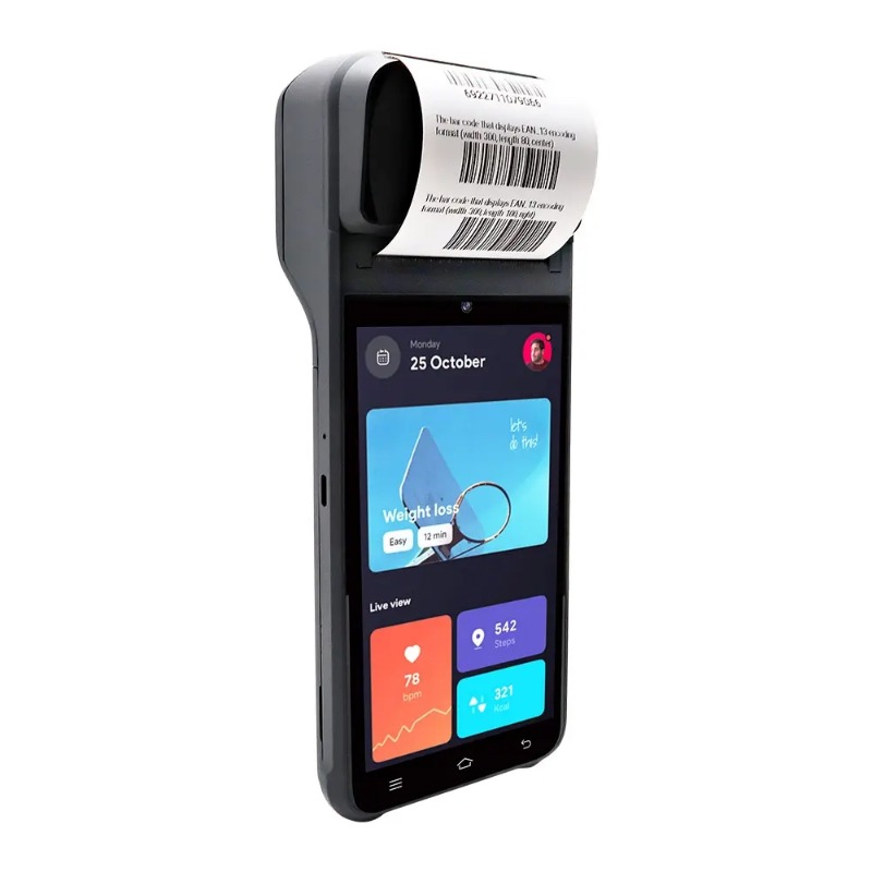 Mini Pos Card Reader 5.5 Inch Touch Screen Handheld Android 12 13 POS Machine With NFC ...