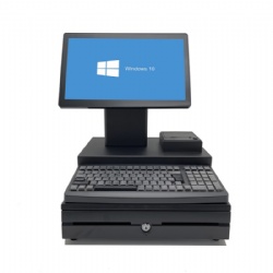 Supermarket POS billing systems with 15.6inch LCD screen and LED/VFD customer display all in one POS machine
